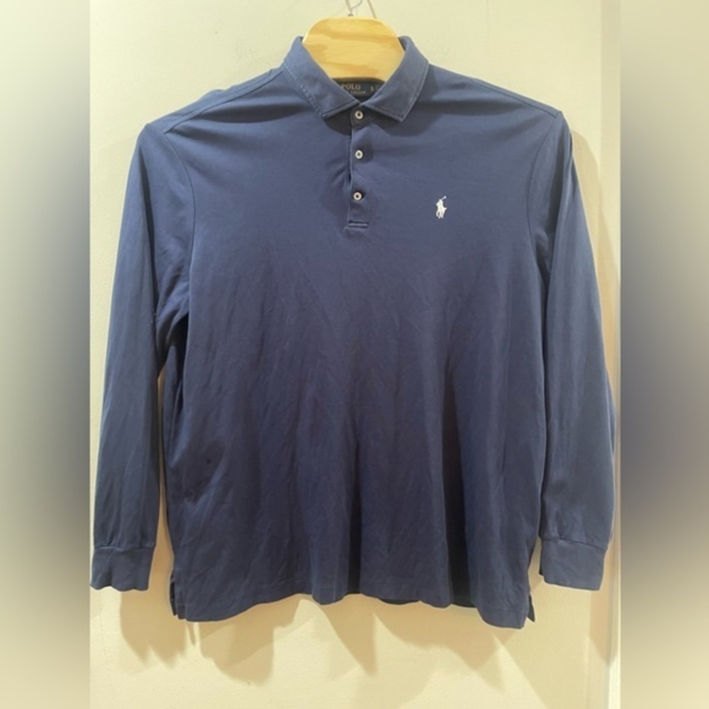 Ralph Lauren Polo Shirt Adult‎ XL Blue Long Sleeve Rugby Classic Fit Mens